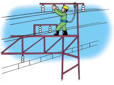 鉄道の高圧電線の張替え工事中感電し死亡