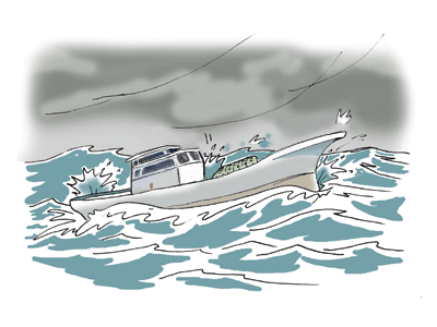 スケトウダラ漁で帰港途中の漁船が転覆