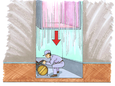 住宅のエレベーターの点検中に搬器が落下