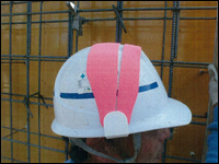 新規入場者識別用ヘルバンド（ピンク）